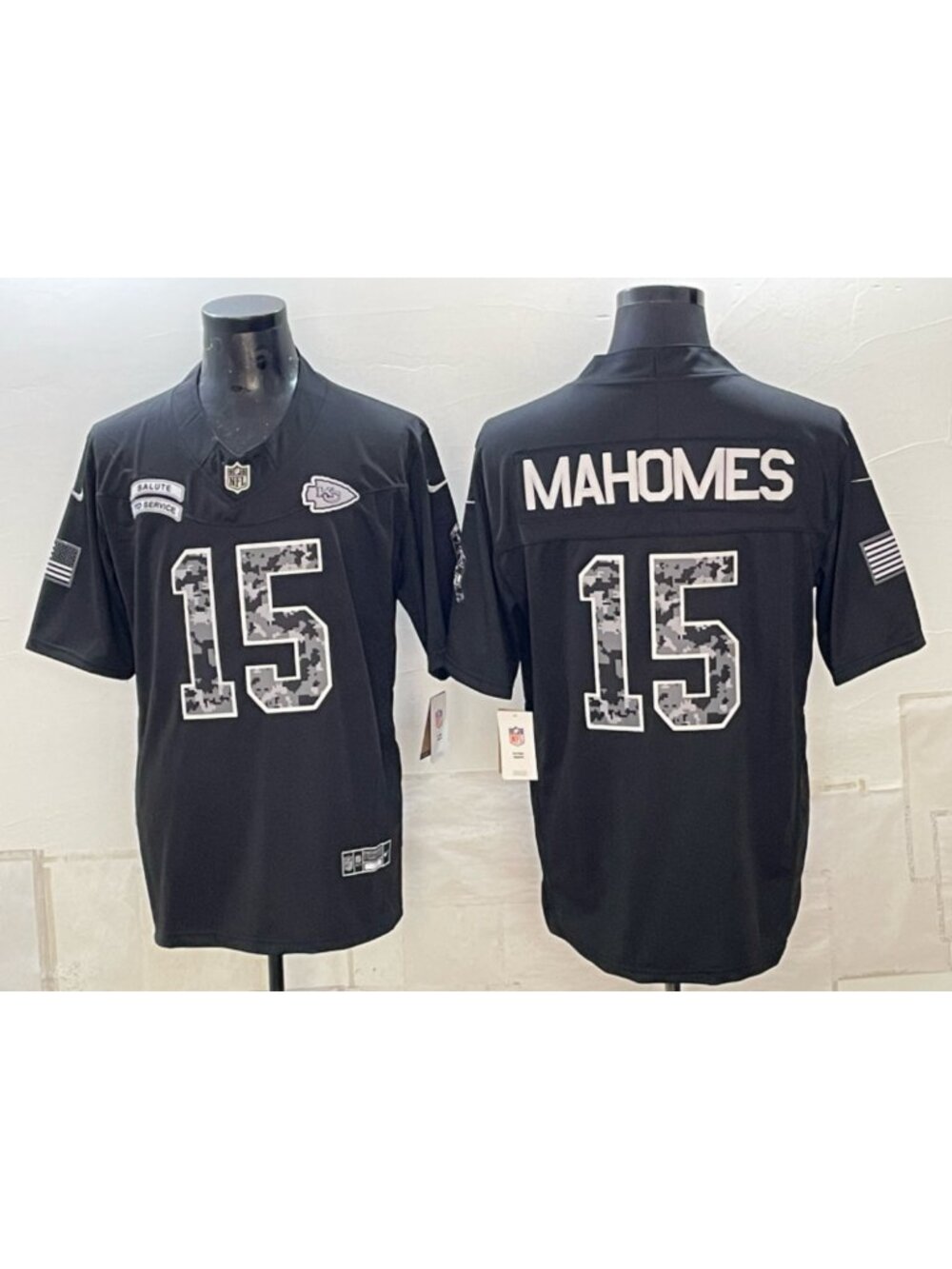 Patrick Mahomes Black 15 Stitched STS Jersey